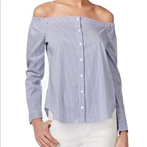 Bar111 off shoulder stripe blouse